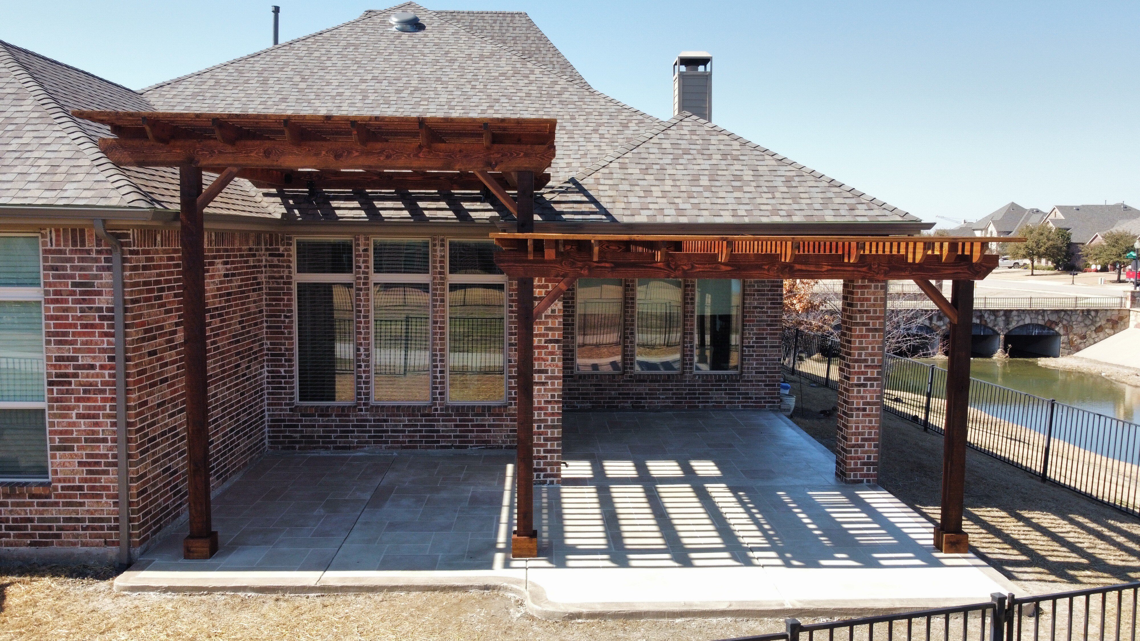 Tiered Attached Pergola