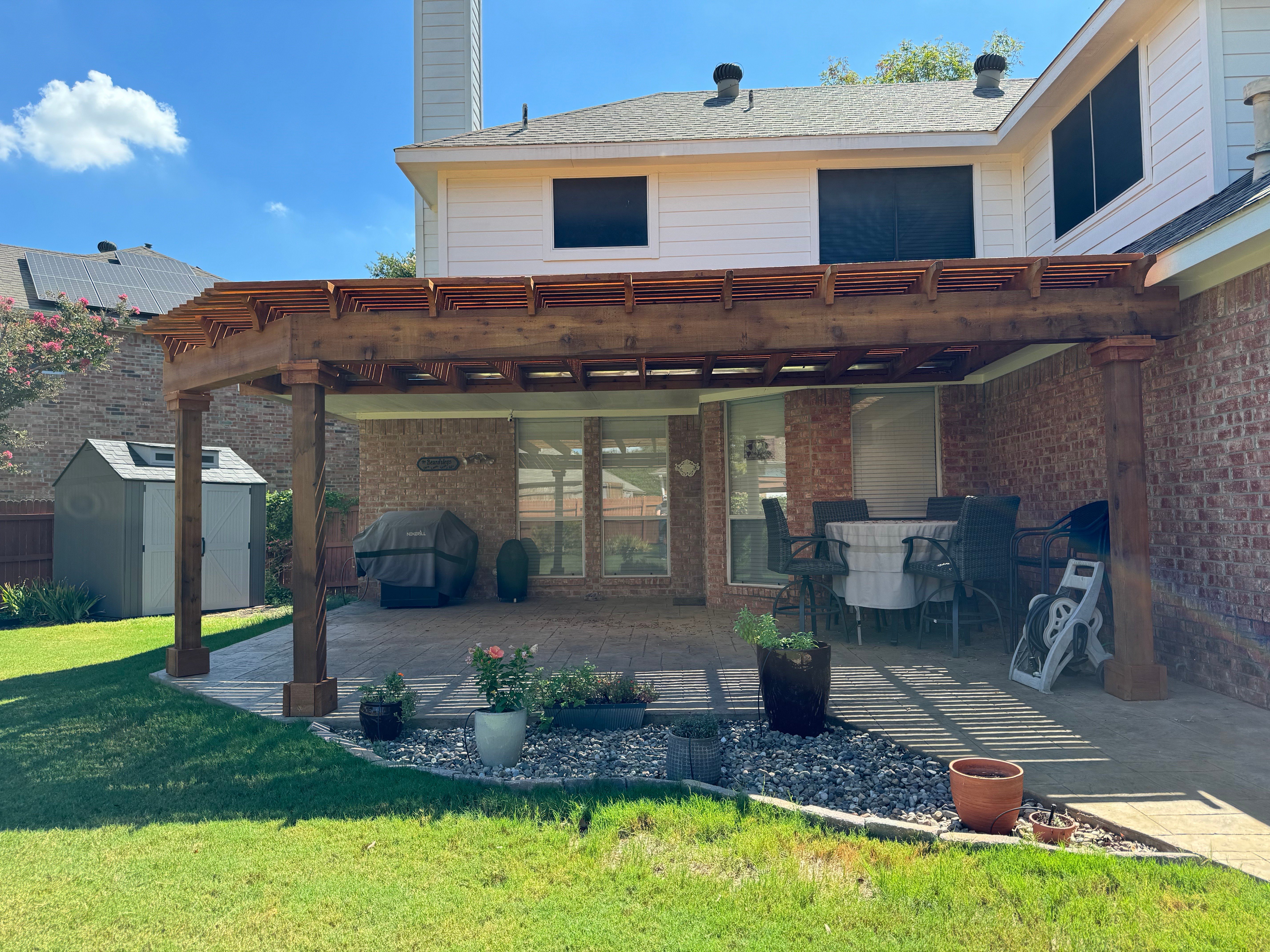 Large Attached Pergola